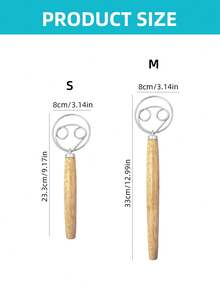 1pc Stainless Steel Coil Flour Whisk With Wooden Handle, Danish Dough Whisk, Stainless Steel Dough Hook, Dutch Whisk For Sourdough Bread, Pizza, Pastry, Cake Batter, Baking Flour Mixer, Dough Mixer, Egg Beater, Dough Stirring And Dough Tools For Restaurants, Food Trucks, Bakeries - - - View 6