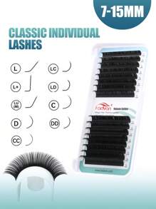 FADVAN Fadvan 16 Rows 7-15mm L/L+/LC/LD/LU Curl Volume Eyelash Extensions Individual Eyelashes For Grafting Silk Soft Classic False Lashes Supplies,Natural, Lash Tech Supplies