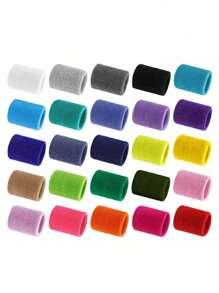 Kids Sports Wristband - Solid Color Wrist Sports Sweatband, Elastic Absorbent Anti-Sweat Breathable Thick Fleece Wristband, Multi-Colors, Suitable For 8-16Y Basketball, Tennis, Baseball, Softball, Volleyball, Soccer, Running