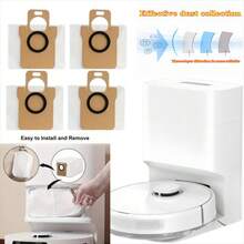 Dreame 集尘袋与 Dreametch L20 Ultra L10 Ultra L10s Ultra X10 Plus X20 Pro S10 Pro 机器人吸尘器兼容，自排式底座真空袋替换配件 - 白色 - 查看 2