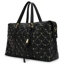 Badgley Mischka Quilted Travel Weekender Bag - Black - 1 - View 1