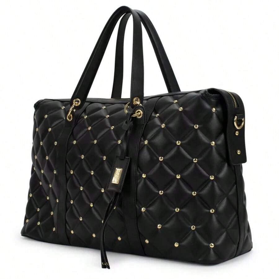 Badgley Mischka Quilted Travel Weekender Bag - Black - 1 - View 1