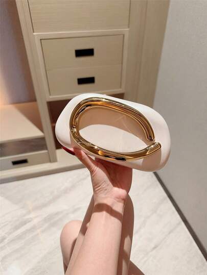 1 件欧美风格金属装饰迷你盒形手拿包，高端闪亮金属条插入女士手提包，优雅奢华的感觉，适合晚礼服、派对、婚礼、舞会、鸡尾酒会、学校舞会