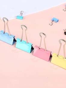 60 piezas de clips de sujeción de metal de colores mixtos de 15mm, tamaño pequeño, ideales para la oficina, regalo de maestro, clips de cocina, estudiantes y colección divertida de papelería. - Multicolor - Ver 4