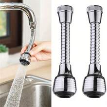 2pcs 360° Rotatable Faucet Aerator, Dual Mode High Pressure Water Saving Tap Extender, Plastic Splash-Proof Faucet Sprayer Attachment, No Electricity Needed, Bathroom Accessory