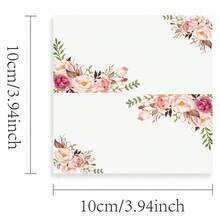 10/20/50pcs Pink Peony Tent Cards, Floral Table Seating Place Cards, Buffet Food Labels, Name Guide Cards, Folding Number Seat Assignment Tags, Suitable For Baby Shower, Wedding, Party, Banquet - Multicolor - View 3