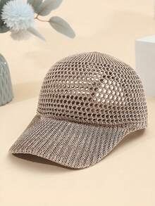 1pc Breathable Mesh Baseball Cap - Adjustable Sun Hat, Solid Color, Lightweight & Multipurpose, Suitable For Summer Outdoor Activities | Multifunctional Summer Head Hat | Sun Visor - Khaki - View 15