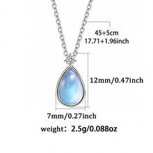 1pc Elegant Moonstone Pendant Necklace 925 Sterling Silver, Suitable For Women, Valentine's Day, Mother's Day, Daily Wear, Vacation, Holidays - Silver - View 4