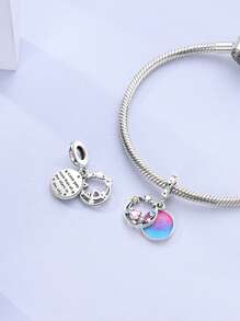 STYFNE 1 pieza Colgante holográfico que brilla en la oscuridad con elementos de barco pirata, flores, corazón celestial, serpiente, enfermera y fe, adecuado para pulsera DIY, joyería para mujer, manualidades diarias pequeñas de regalo para niña