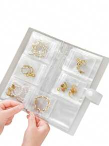 1pc Jewelry Storage Organizer Bag, Anti-Oxidation Jewelry Photo Album Sealed Bag, Sold Separately (Does Not Include Small Sealed Bag And Jewelry), Desk Drawer Type Storage Box, Transparent Necklace Bracelet Ring Jewelry Pouch Holder Summer Storage Organizer Gift Back To School