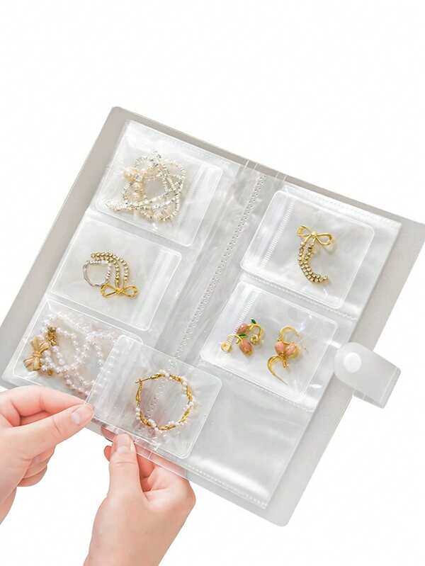 1 Stück Schmuck-Aufbewahrungstasche, antioxidative Schmuck-Fotoalbum-Schutztasche, separat verkauft (ohne kleine Schutztasche und Schmuck), Aufbewahrungsbox für Schreibtischschublade, transparenter Halter für Halsketten, Armbänder, Ringe und Schmuckaufbewahrung, Organisationshilfe für den Sommer, Geschenk zur Schulanfang