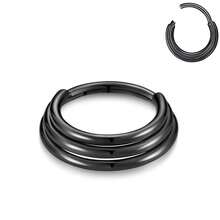 1pc 3-Layer Stacked Hinged Nose Ring 16G Hypoallergenic Septum Piercing Jewelry Suitable For Rook, Tragus, Conch, Daith, Helix Cartilage Ear Piercing 8mm - N008 - View 5