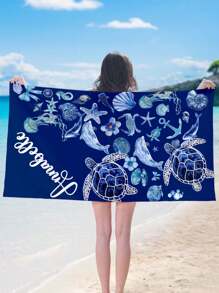1pc Customized Pink Castle Text Personalized Beach Towel, Custom Pattern And Name Printed Bath Towel, Customized Pool Towel With Name, Beach Blanket For Outdoor, Birthday Holiday Gift For Dad, Mom, Family, Boyfriend, Girlfriend Bathroom Decor Summer Travel Essentials Travel Accessories Beach Essentials