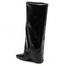 Tall Bottle Body, Pointed Bottle Mouth, Decorative Buckle, And Minimalist Design Boots - Black 9616-1 - View 5