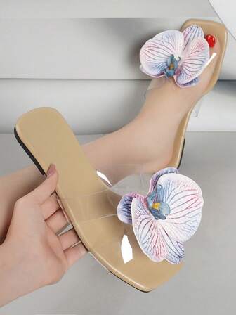 2025 Newest Fashion Bohemian Chinese Style Butterfly & Floral Print Slippers, Versatile To Match Dresses, Gorgeous Ladies Slippers