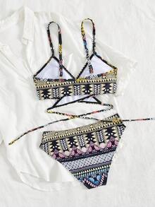 Conjunto de Bikini Elegante y Sexy de Estilo Europeo y Americano Nuevo para Mujer, para Playa