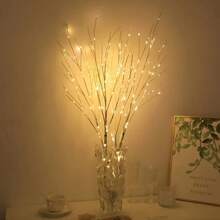 1PC 50LED Copper Wire Birch Branch Light,Available In White And Brown,Suitable For Living Room,Bedroom,Party Decoration