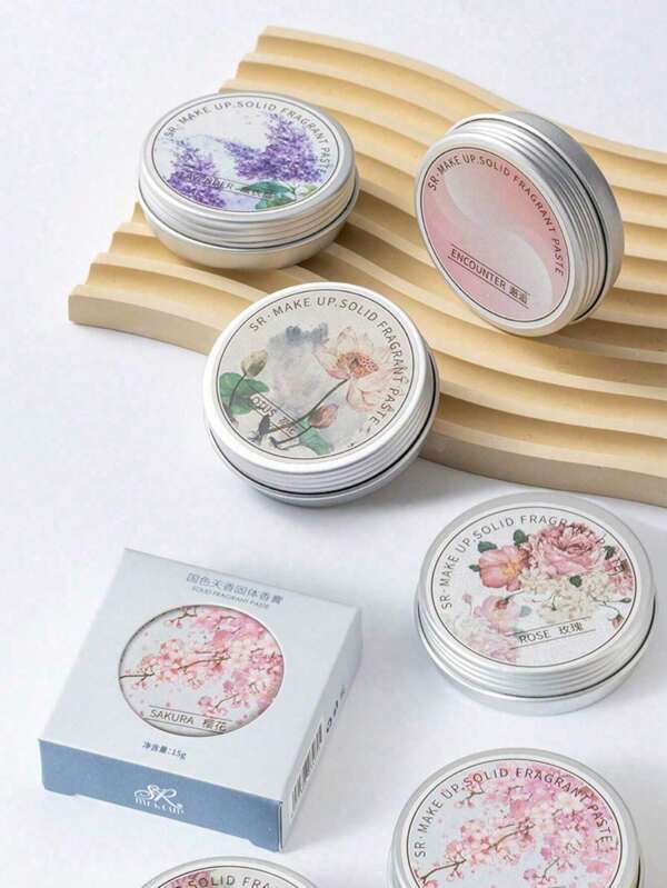 1 pieza Bálsamo con fragancia sólida de flores frescas portátil, aroma retro fresco y elegante de larga duración, para llevar contigo, perfume de larga duración para citas y uso diario - idea de regalo ideal