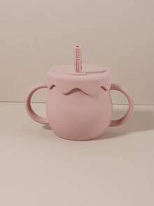 1pc Personalized Silicone 250ml Baby Bear Sippy Cup With Handles, Children's Milk And Water Drinking Cup Spill-Proof Dinnerware - Multicolor - View 8