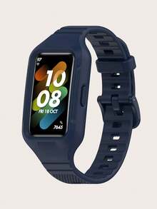 1 chiếc vòng đeo tay thông minh bằng silicon màu trơn thông thường tương thích với Band 10/9/8/7/6, thích hợp để đeo cả ngày - Ban nhạc 10/9/8/7/6 - Xem 10