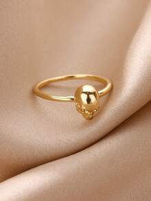 1PC Gothic Tiny Skull Head Ring Unisex Finger Ring Halloween Christmas Gift Fashion Jewelry Accessories - Skull - View 3