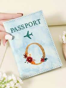 1pc A-Z 26 Letters Fashionable Letter Print Stylish Burgundy Passport Cover, Premium PU Leather Passport Wallet With Multi-Card Pockets For Credit Cards, Boarding Passes, And IDs, Compact And Portable Travel Essentials Organizer For Women, Men Graduation - Pink - View 16