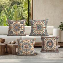 4 Pcs Bohemian Style Geometric Texture Throw Pillow Cases, 17.71 X 17.71 Inch Square Decorative Pillow Covers For Living Room, Bedroom And Sofa Home Decoration Home Decoration (No Pillow Core) - 彩色 - 查看 8