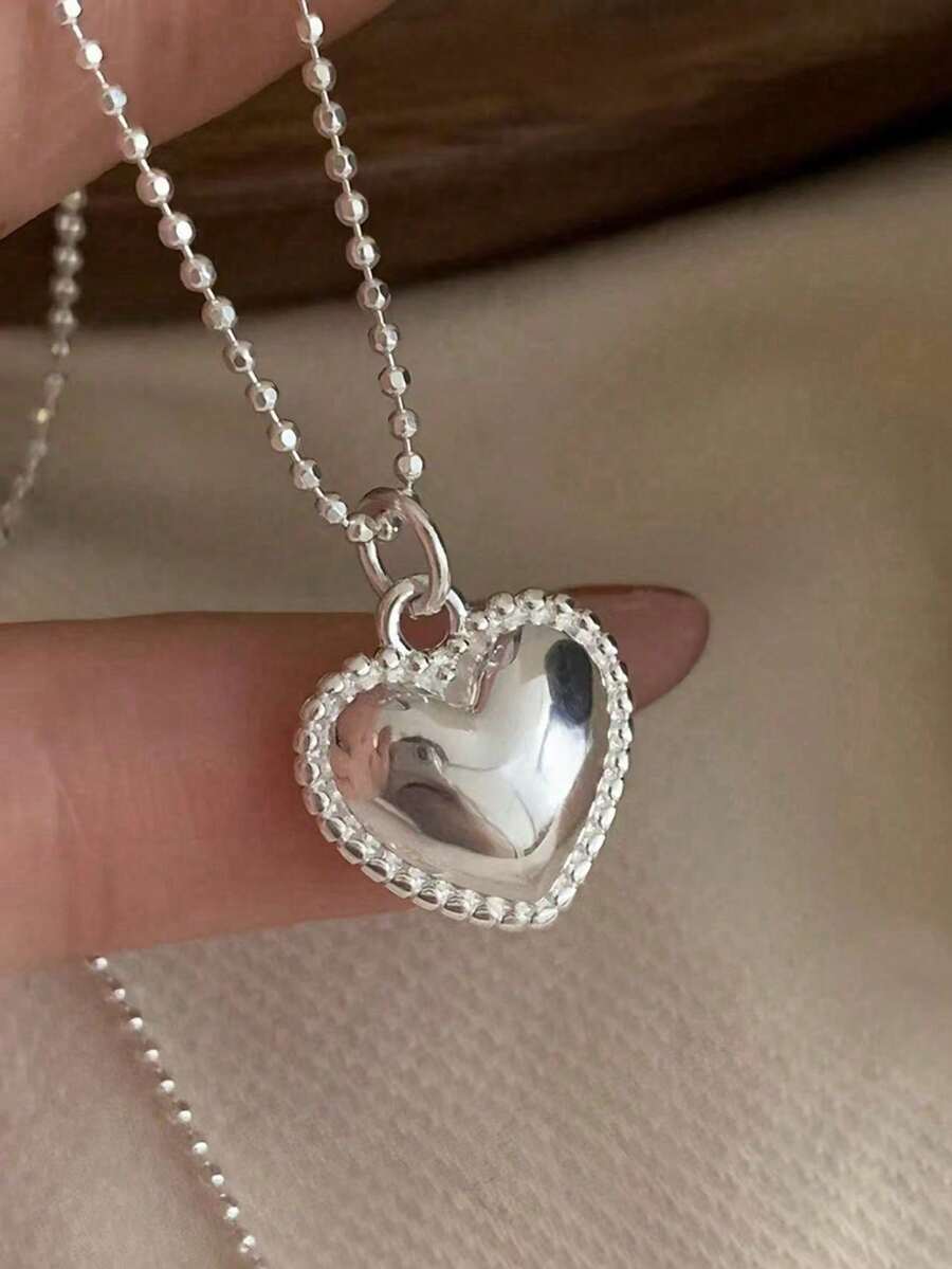 Pure Silver Love Necklace, Versatile, High-End, Light Luxury, Niche Design, Clavicle Chain, New Hot Style For Women, A Valentine's Day Gift For Your Girlfriend