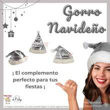 Metallic Christmas Santa Claus Hat 2 Pcs - Silver - View 5