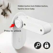 1/3 Piecesof White Door Handle Lock, Durable Door Lock, Child Lock, Home Protection Lock - White - View 4