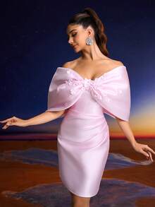Anymoon Sexy Ruched Strapless Upper And Ruched Lower Evening Gown,Party Dress,Cocktail - Pink - View 8