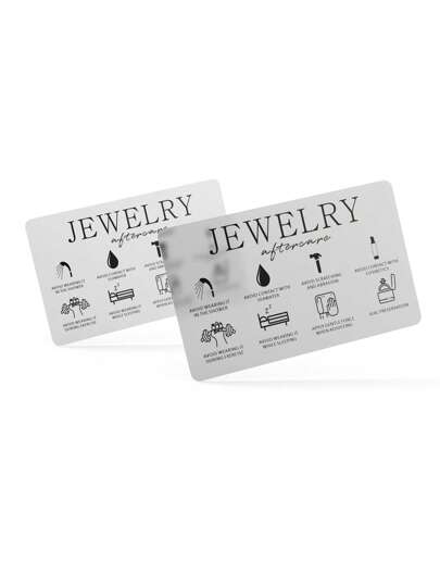 50Pcs Jewelry Care Card , Jewelry Care Instructions Card, Thank You Card, Jewelry Packaging Insert PVC Cards, Waterproof (8.5*5.4cm) Back To School