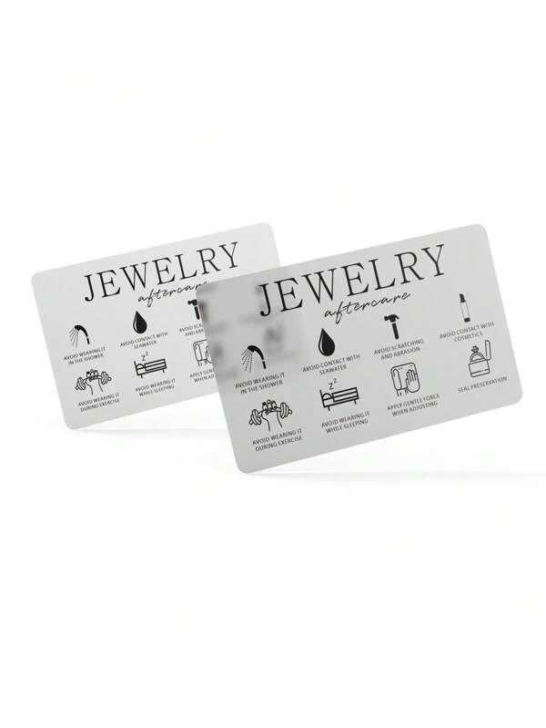 50 pezzi Cartolina per la cura dei gioielli, Cartolina di istruzioni per la cura dei gioielli, Cartolina di ringraziamento, Cartolina di gioielli dopo l'acquisto, Accessori per gioielli, Inserto per il packaging dei gioielli, 9*5,4CM, Rientro a scuola