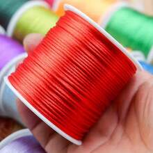 50m/1,5mm Cordón decorativo de nylon satinado - para joyería con trenzas, hacer collares y pulseras DIY, decorativo - cuerda suave, duradera y versátil - Multicolor - Ver 7