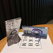 Funda de teléfono con brillo de rhinestone y soporte magnético para iPhone - Protección de Body completo, a prueba de golpes, resistente a los arañazos y diseño elegante - Compatible con iPhone 17 16E 15 14 13 12 11 X XS Max XR Pro Plus Galaxy Honor OPPO