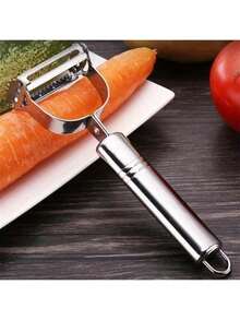 1pc Stainless Steel Vegetable Peeler - Multifunctional Fruit & Potato Grater, For Meals & Relaxation, Manual No Battery Kitchen Small Tool, Suitable For Dining Area - Silver - View 2