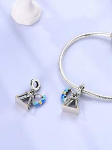 STYFNE 1 pieza Colgante holográfico que brilla en la oscuridad con elementos de barco pirata, flores, corazón celestial, serpiente, enfermera y fe, adecuado para pulsera DIY, joyería para mujer, manualidades diarias pequeñas de regalo para niña