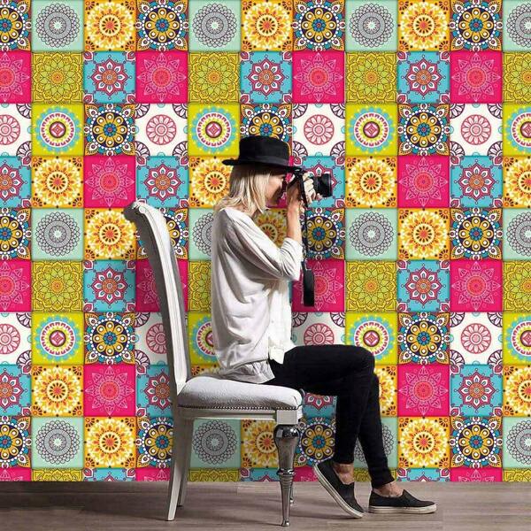 Série Mediterrânea Pintura Adesivos Autoadesivos Descascando Azulejos Respingos Adesivos de Parede de Vinil. Adequado para Cozinha Banheiro Azulejo Parede Lareira Gabinete. Adesivo Decorativo, DIY Criativo Adesivos de Fundo Decorativo