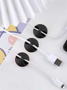 3 pièces Organisateur de câbles de bureau (1 de chaque couleur) Dispositif de fixation de câble de données, support de rangement de câble de données de téléphone portable minimaliste, attache-câble de recharge réutilisable