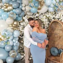 5/10/18Inch Dusty Blue Sage Green White Clear Thickening Latex Balloon Arch Garland Kit For Engagement Wedding Birthday Baby Shower Bridal Shower Theme Party Decorations