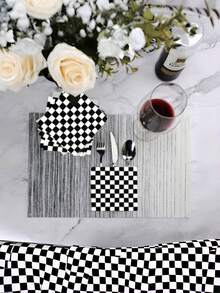 黑白格子赛车主题派对家居日常装饰一次性餐巾 - 黑與白 - 查看 5