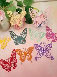 1 Pack Butterfly Style Thin Cutting Mold Handmade DIY Cutting Mold Scrapbook Background Decoration Embossing Template Photo Album Holiday Card Making - Silver-butterfly - View 2