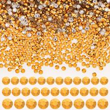 500pcs/1000pcs 金色/亮黃色樹脂DIY果凍平底迷你圓形水鑽，裝飾寶石適用於手機殼、杯子、鞋子、靴子、衣物、手工DIY偶像應援扇、名牌 - 金色 - 查看 5