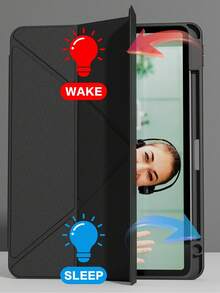 Transparent Acrylic Case Compatible With IPad Air 11 13 M2 2025 M3 Support Multi Angles Folding Y-Shaped Stand Cover Compatible A16 11th 2024 Air 5 Air 4 10.9 9th 8th 7th 10.2 5th 6th 9.7 10th Gen 2021 Pro 11 12.9 Mini6 7with Pencil Holder, Auto Wake/Sleep - Black - View 4