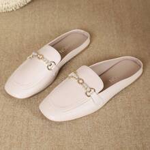 Pantofi de damă cu slip-on mule, mocasini cu talpă moale, fără spate