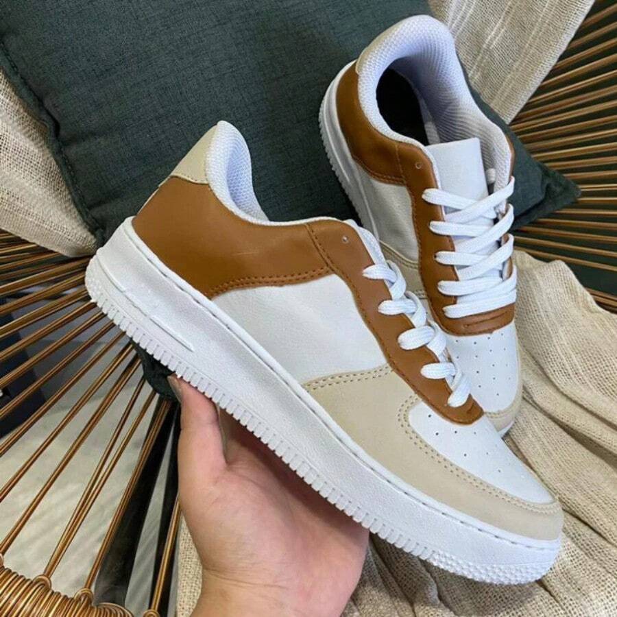 Quality Comfortable Sneakers CasualFabricOutdoor - 駝色 - 查看 1
