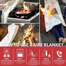 1/2/4-Pack Fire Blanket For Home And Kitchen – Heavy-Duty Fiberglass Flame Retardant Emergency Blanket, Essential Fire Suppression Tool For Survival, Safety, And Protection In Household, Kitchen, And Emergency Situations. - Red - View 8