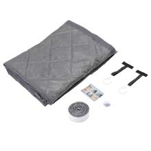 YUNRUX Cortina de puerta con aislamiento térmico magnético de 2,1 m, protección contra el frío, impermeable, color gris