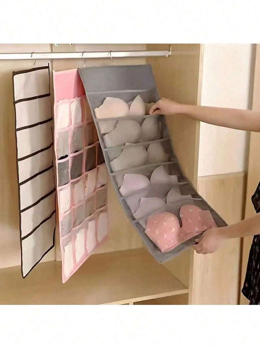 1 Stück Hängeaufbewahrungstasche mit mehreren Fächern, geräumiger Kleiderschrank Organizer mit Fächern für Unterwäsche, Dessous und Socken, perfekt zum Maximieren des Kleiderschrank-Stauraums und für eine organisierte Aufbewahrung von Essentials.