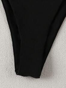 Polovedo Official New Arrival Spring/Summer Sexy Solid Black Bikini Swimwear, Beach Holiday Party Date Vacation - Black - View 5
